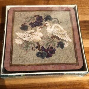 Set of Decorative Coasters with Birds